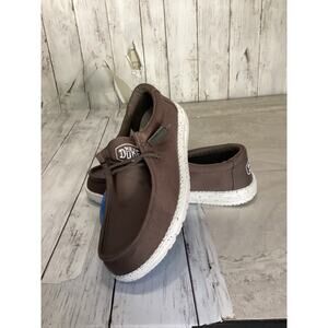 Hey Dude Men's Wally Sox Slip-on Dark Brown Casual Shoes Size 9